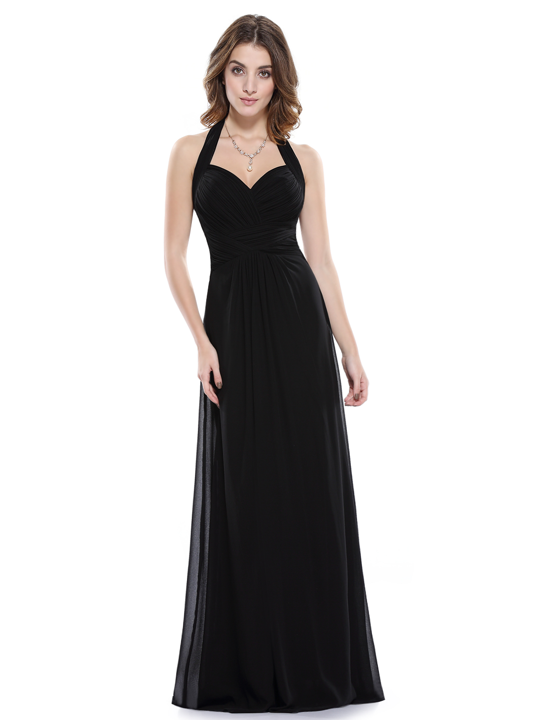 EverPretty Backless Long Evening Gown Halter Vneck Bridesmaid Dresses