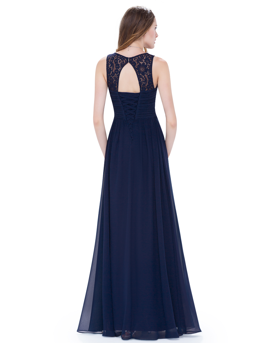 EverPretty Navy Blue Sleeveless Evening Dress Long A Line Cocktail