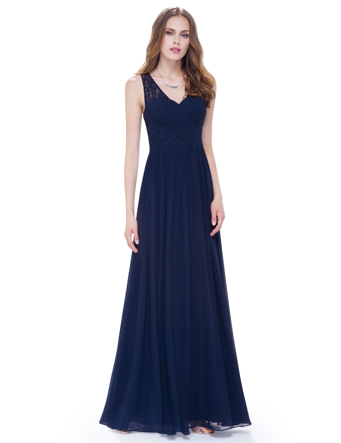 EverPretty Navy Blue Sleeveless Evening Dress Long A Line Cocktail