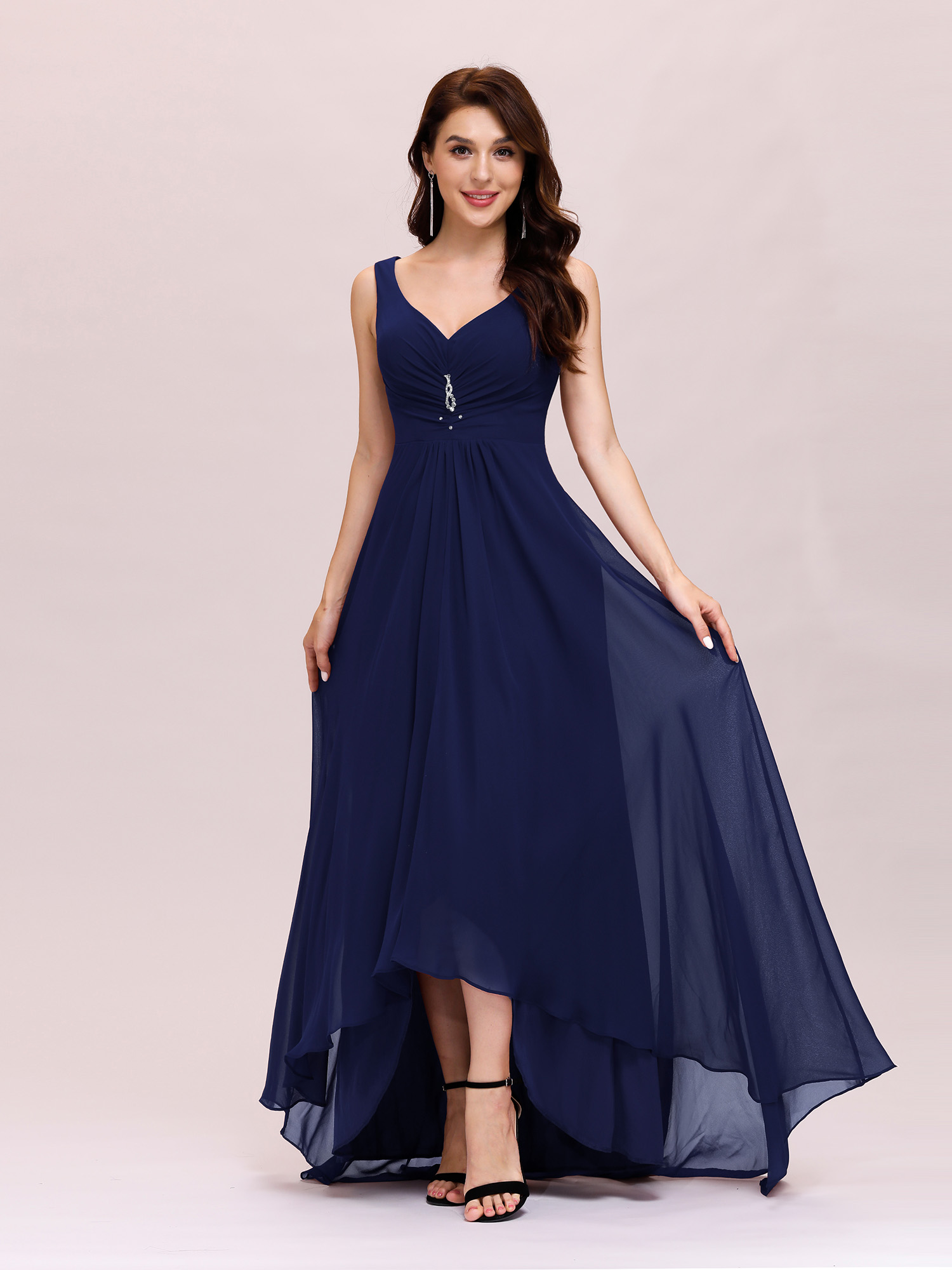EverPretty Long Prom Party Dress High Low VNeck Bridesmaid Dresses 09983