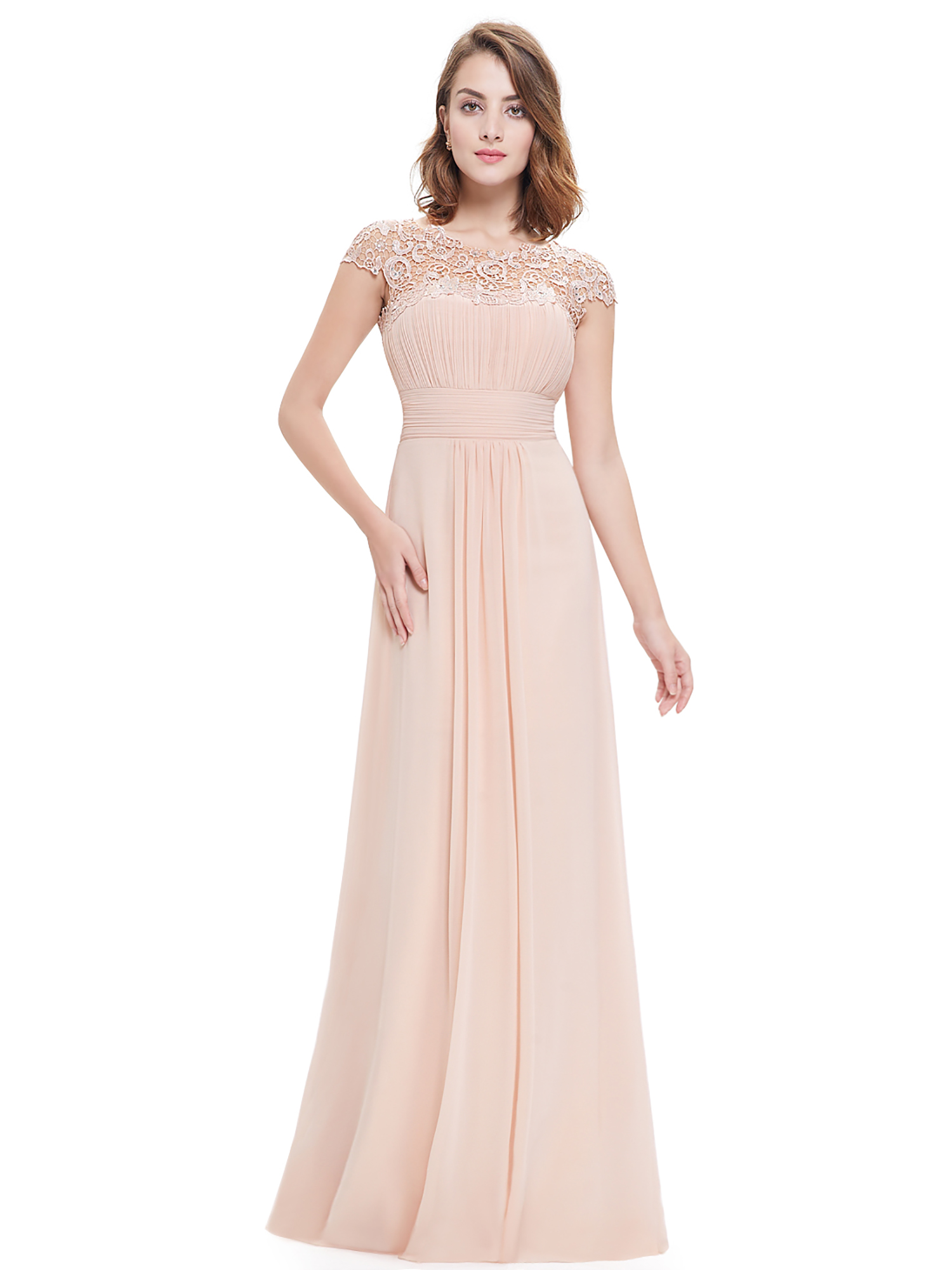 EverPretty Plus Size Formal Gown Long Holiday Beach Blush Wedding