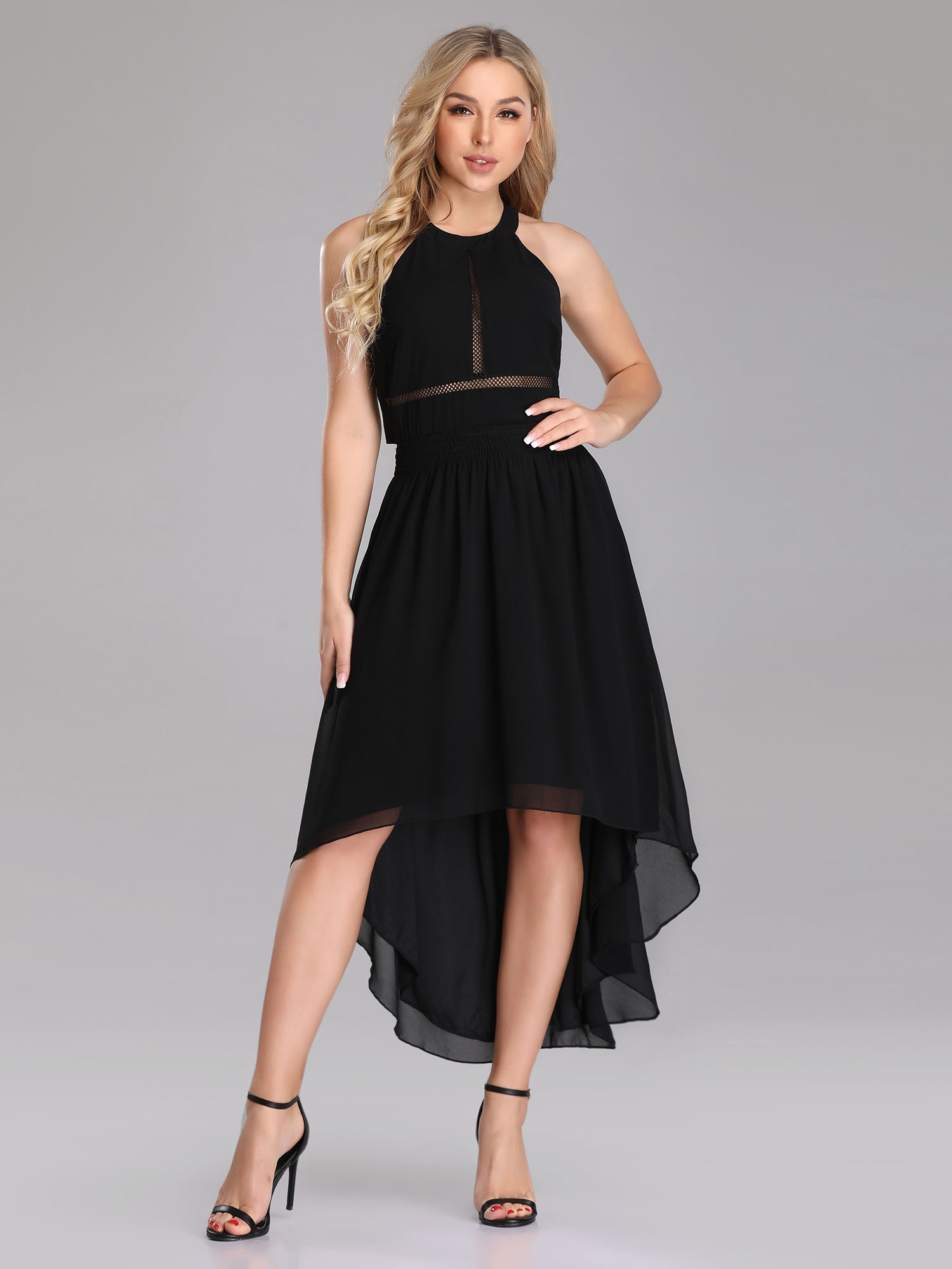 EverPretty Knee Length Halter Evening Dresses High Low Bandage Formal