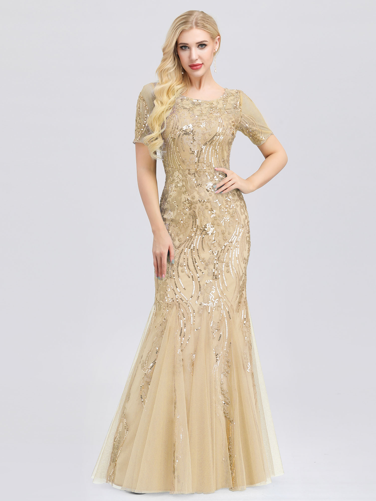 EverPretty Plus Size Long Evening Party Dress Bodycon Mermaid Wedding