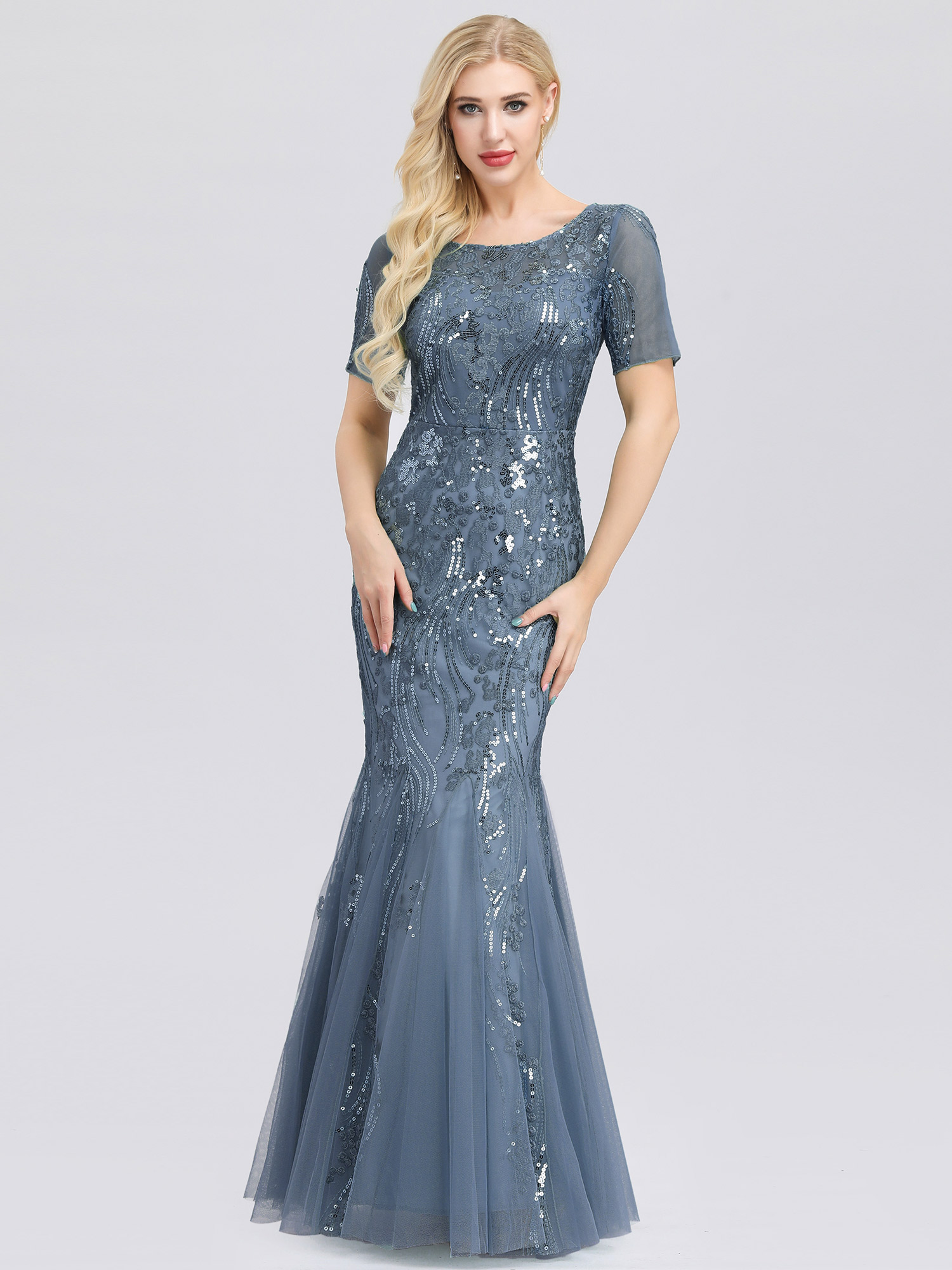 EverPretty Plus Fishtail Evening Dress Applique Sequins Club Formal