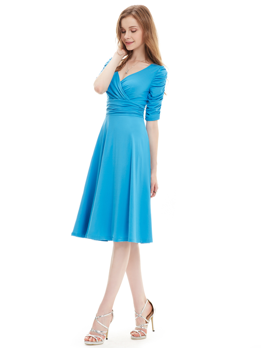 EverPretty Short Sleeve Cocktail Dress Knee Length Casual Prom Party