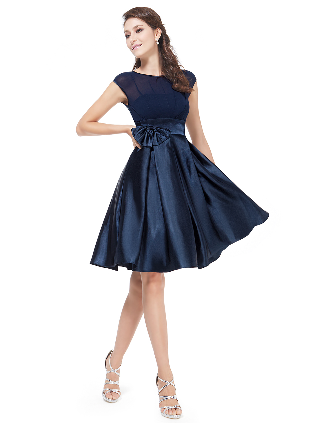 US Women's Short Bow Cocktail Little Short Party Casual Prom Gown Dress