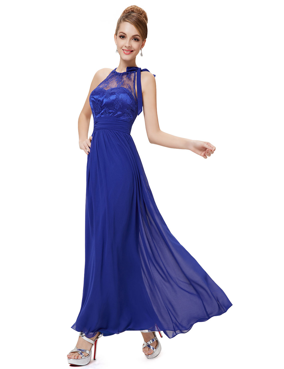 EverPretty US Women Long Chiffon Evening Formal Halter Prom Dress 08170