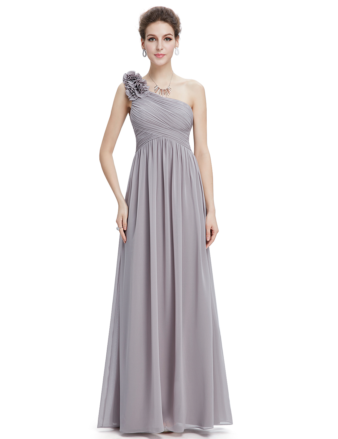 UK Cheap Long Oneshoulder Bridesmaid Party Dress Cocktail Ball Prom
