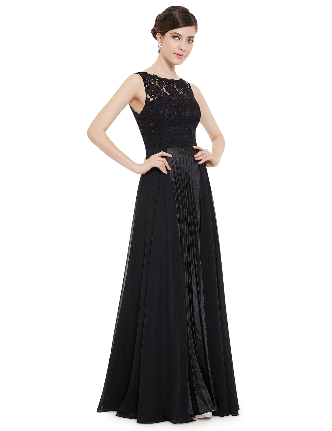UK Women Lace Formal Long Evening Party Dress Cocktail Prom Gowns 08352