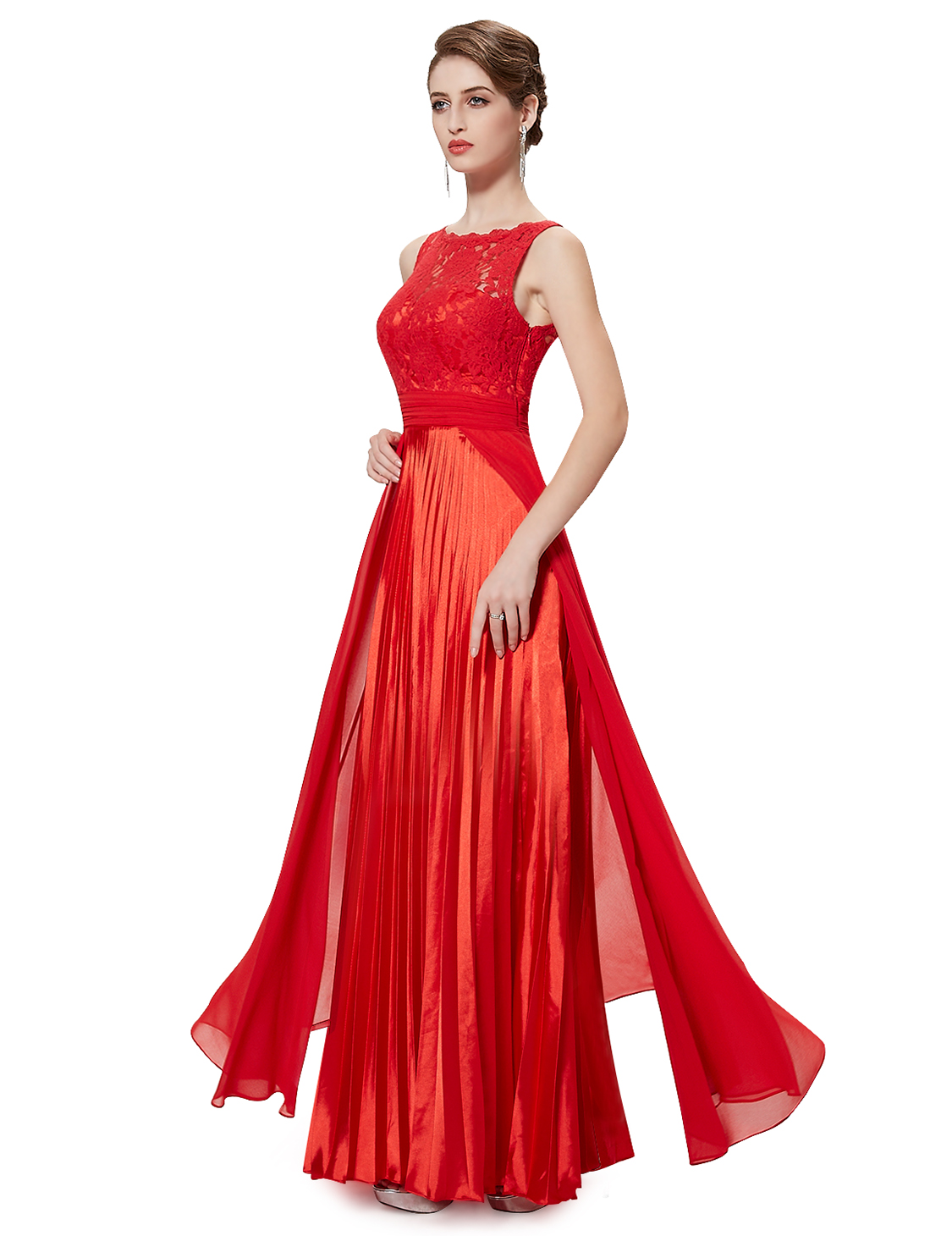 UK Women Lace Formal Long Evening Party Dress Cocktail Prom Gowns 08352