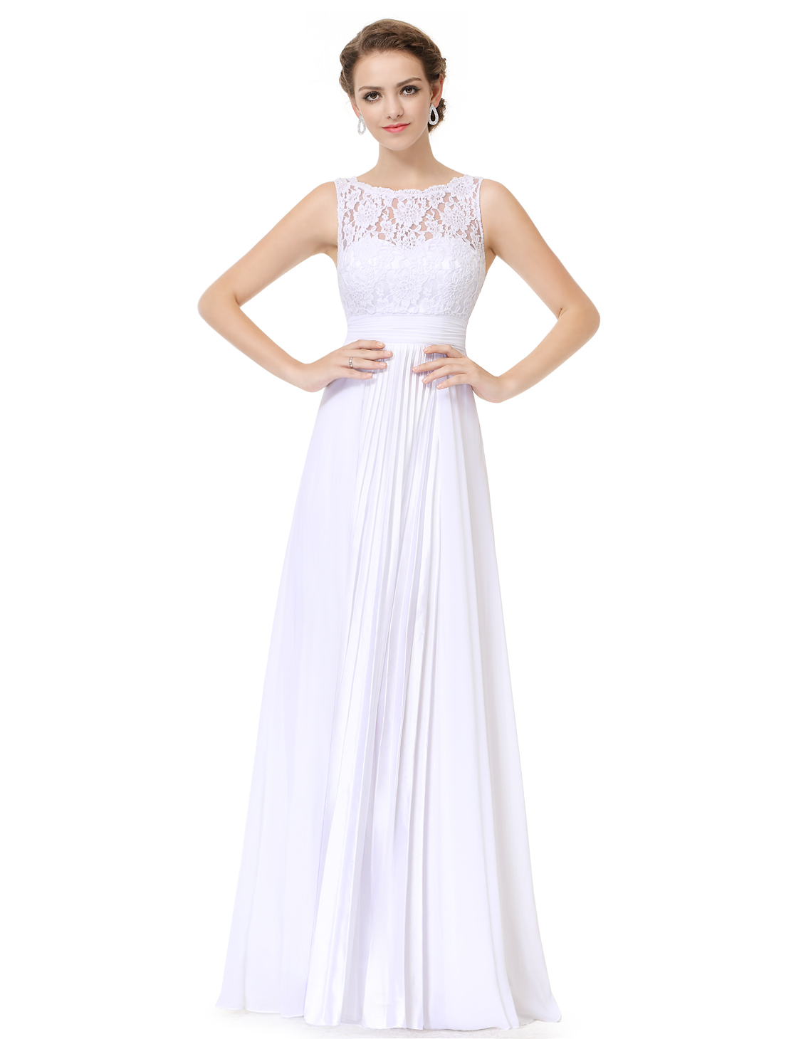 UK Women Lace Formal Long Evening Party Dress Cocktail Prom Gowns 08352