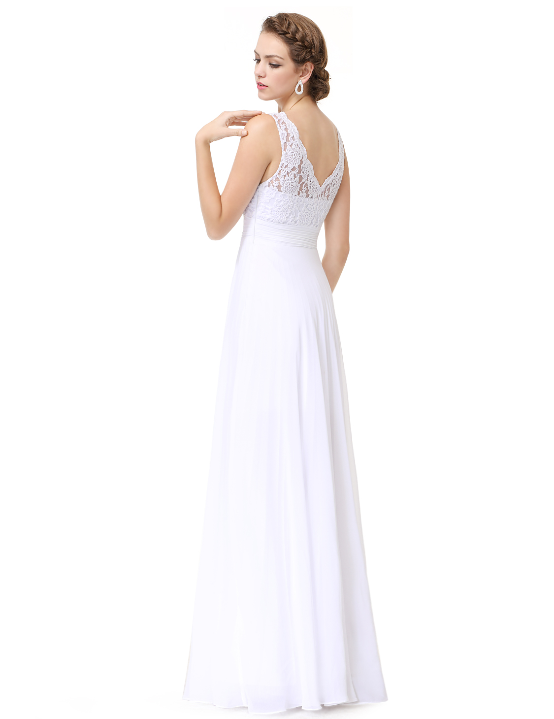 UK Women Lace Formal Long Evening Party Dress Cocktail Prom Gowns 08352