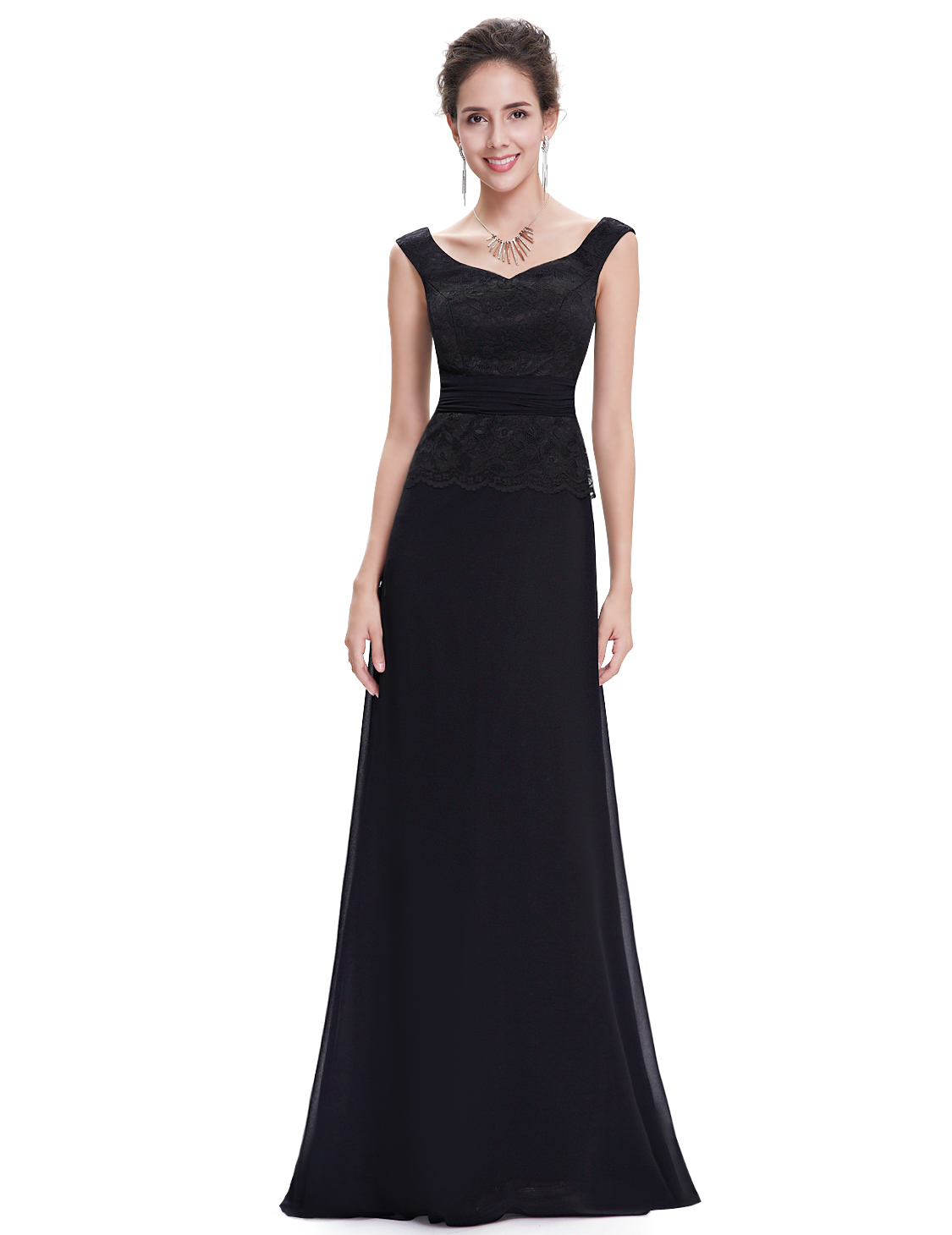 Long Chiffon Evening Gown Peplum Formal Cocktail Elegant Dress 08646