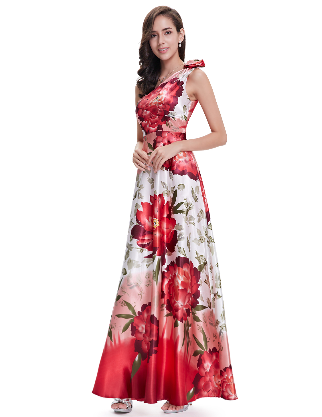 Women's Oneshoulder Long Floral Formal Evening Party Dresses 09623