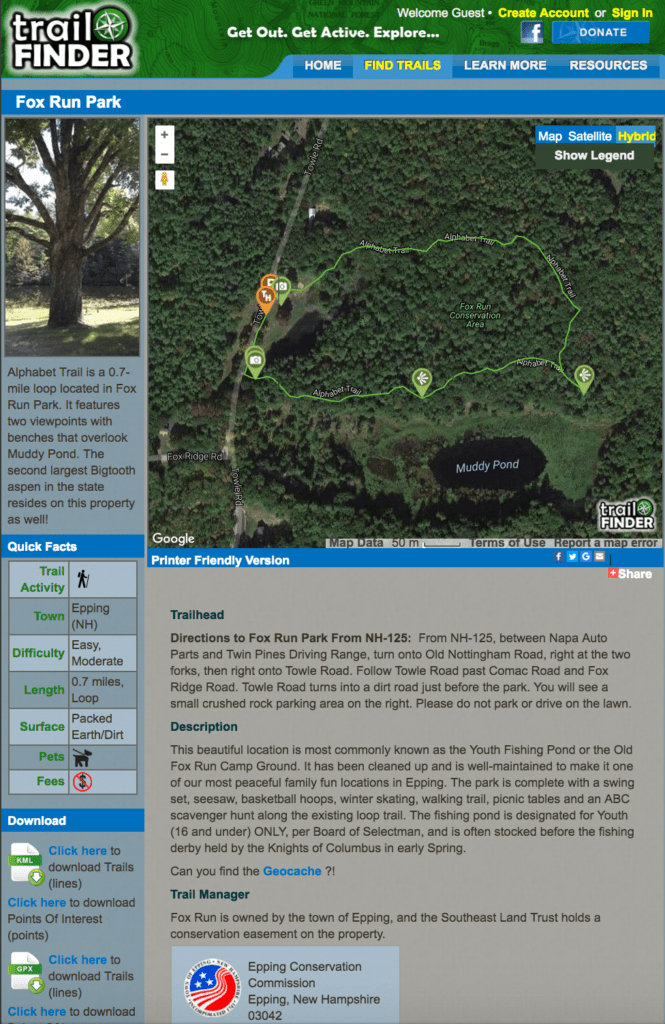 Fox Run Park Epping Parks & Recreation Department