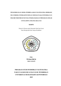 Pengembangan Media Pembelajaran Matematika Berbasis Multimedia Interaktif Dengan Menggunakan Pendekatan Inkuiri Terstruktur Pada Pokok Bahasan Program Linear Untuk Siswa Sma/Ma Kelas Xi - Umpo Repository