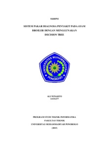 Sistem Pakar Diagnosa Penyakit Pada Ayam Broiler Dengan Menggunakan Decision Tree - Umpo Repository