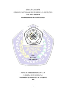 Implementasi Perilaku Hidup Bersih Dan Sehat (Phbs) Pada Anak Sekolah Di Sd Muhammadiyah Terpadu Ponorogo - Umpo Repository