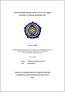 Sistem Informasi Pengelolaan Tugas Akhir Di Jurusan Teknik Elektro Ums Sistem Informasi Pengelolaan Tugas Akhir Di Jurusan Teknik Elektro Ums - Ums Etd-Db