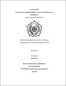 Dasar-Dasar Program Perencanaan Dan Perancangan Arsitektur Hotel Syariah Di Surakarta - Ums Etd-Db