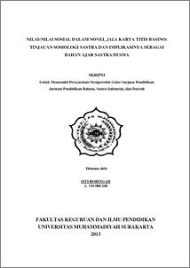 Nilai-Nilai Sosial Dalam Novel Jala Karya Titis Basino: Tinjauan Sosiologi Sastra Dan Implikasinya Sebagai Bahan Ajar Sastra Di Sma - Ums Etd-Db