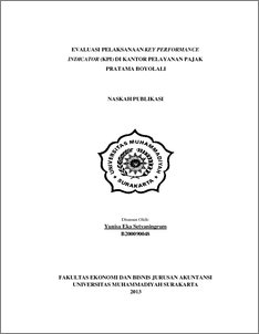 Evaluasi Pelaksanaan Key Performance Indicator (Kpi) Di Kantor Pelayanan Pajak Pratama Boyolali - Ums Etd-Db