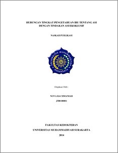 Hubungan Tingkat Pengetahuan Ibu Tentang Asi Dengan Tindakan Asi Eksklusif - Ums Etd-Db