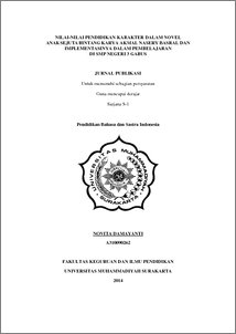 Nilai-Nilai Pendidikan Karakter Dalam Novel Anak Sejuta Bintang Karya Akmal Nasery Basral Dan Implementasinya Dalam Pembelajaran Di Smp Negeri 3 Gabus - Ums Etd-Db