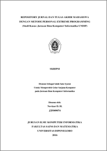 Repository Jurnal Dan Tugas Akhir Mahasiswa Dengan Metode Personal Extreme Programming (Studi Kasus: Jurusan Ilmu Komputer/ Informatika Undip) - Diponegoro University | Institutional Repository (Undip-Ir)