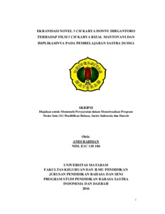 Ekranisasi Novel 5 Cm Karya Donny Dirgantoro Terhadap Film 5 Cm Karya Rizal Mantovani Dan Implikasinya Pada Pembelajaran Sastra Di Sma - Repository Unram