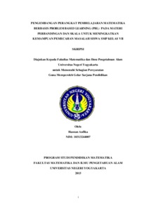 Pengembangan Perangkat Pembelajaran Matematika Berbasis Problem Based Learning (Pbl) Pada Materi Perbandingan Dan Skala Untuk Meningkatkan Kemampuan Pemecahan Masalah Siswa Smp Kelas Vii - Lumbung Pustaka Uny