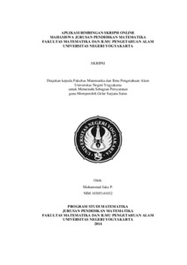 Aplikasi Bimbingan Skripsi Online Mahasiswa Jurusan Pendidikan Matematika Fakultas Matematika Dan Ilmu Pengetahuan Alam Universitas Negeri Yogyakarta - Lumbung Pustaka Uny