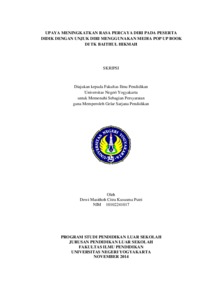 Upaya Meningkatkan Rasa Percaya Diri Pada Peserta Didik Dengan Menggunakan Media Pop Up Book Di Tk Baithul Hikmah - Lumbung Pustaka Uny