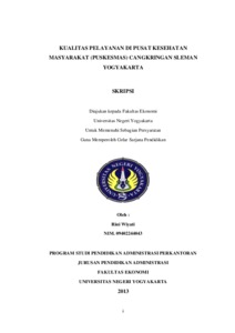 Kualitas Pelayanan Di Pusat Kesehatan Masyarakat (Puskesmas) Cangkringan Sleman Yogyakarta. - Lumbung Pustaka Uny