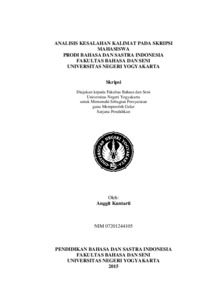 Analisis Kesalahan Kalimat Pada Skripsi Mahasiswa Prodi Bahasa Dan Sastra Indonesia Fakultas Bahasa Dan Seni Universitas Negeri Yogyakarta - Lumbung Pustaka Uny