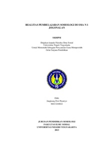 Realitas Pembelajaran Sosiologi Di Sma N 1 Jogonalan - Lumbung Pustaka Uny