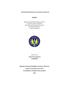 Register Parfum Dalam Bahasa Prancis - Lumbung Pustaka Uny