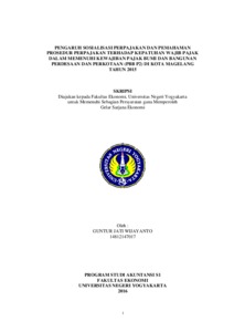 Pengaruh Sosialisasi Perpajakan Dan Pemahaman Prosedur Perpajakan Terhadap Kepatuhan Wajib Pajak Dalam Memenuhi Kewajiban Pajak Bumi Dan Bangunan Perdesaan Dan Perkotaan (Pbb P2) Di Kota Magelang Tahun 2015 - Lumbung Pustaka Uny