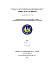 Hubungan Minat Belajar Dengan Prestasi Belajar Pengantar Pariwisata Pada Siswa Kelas X Program Keahlian Tata Busana Di Smk Negeri 1 Wonosari - Lumbung Pustaka Uny