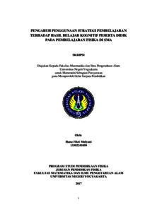 Pengaruh Penggunaan Strategi Pembelajaran Terhadap Hasil Belajar Kognitif Peserta Didik Pada Pembelajaran Fisika Di Sma - Lumbung Pustaka Uny