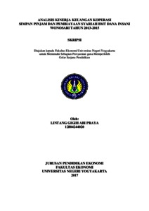 Analisis Kinerja Keuangan Koperasi Simpan Pinjam Dan Pembiayaan Syariah Bmt Dana Insani Wonosari Tahun 2013-2015 - Lumbung Pustaka Uny