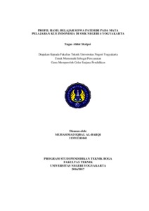 Profil Hasil Belajar Siswa Patiseri Pada Mata Pelajaran Kue Indonesia Di Smk Negeri 4 Yogyakarta - Lumbung Pustaka Uny