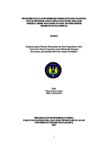 Pengembangan Lkpd Berbasis Problem Based Learning Untuk Meningkatkan Minat Dan Hasil Belajar Peserta Didik Man Godean Pada Materi Pokok Momentum Dan Impuls - Lumbung Pustaka Uny