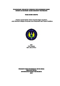 Pelaksanaan Manajemen Produksi Menu Berbahan Dasar Hewani Di Restoran Sekar Kedhaton Yogyakarta - Lumbung Pustaka Uny