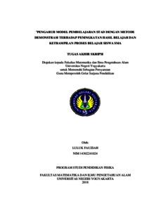 Pengaruh Model Pembelajaran Stad Dengan Metode Demonstrasi Terhadap Peningkatan Hasil Belajar Fisika Dan Ketrampilan Proses Belajar Siswa Sma - Lumbung Pustaka Uny