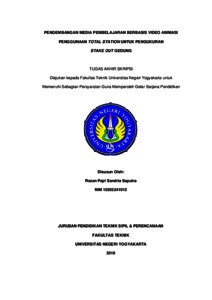 Pengembangan Media Pembelajaran Berbasis Video Animasi Penggunaan Total Station Untuk Pengukuran Stake Out Gedung - Lumbung Pustaka Uny