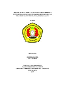 Pengaruh Green Supply Chain Management Terhadap Technological Innovation Pada Ukm Produk Makanan Organik Di Kabupaten Sleman, D.i Yogyakarta - Repository Upn "Veteran" Yogyakarta