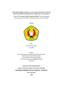 Pengaruh Terpaan Iklan Layanan Masyarakat (Ilm) Di Televisi Terhadap Perubahan Perilaku Masyarakat (Survei Ilm “Imunisasi Massal Campak Dan Rubella” Dalam Menanggapi Imunisasi Measles And Rubella Di Perumahan Purwomartani Kalasan) - Repository Upn "