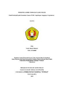 Persepsi Gamers Terhadap Game Online (Studi Deskriptif Pada Komunitas Gamers Pubg Angkringan Anggajaya Yogyakarta) - Repository Upn "Veteran" Yogyakarta