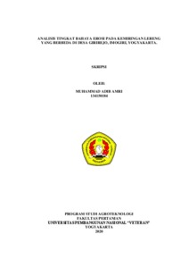 Analisis Tingkat Bahaya Erosi Pada Kemiringan Lereng Yang Berbeda Di Desa Girirejo, Imogiri, Yogyakarta - Repository Upn "Veteran" Yogyakarta